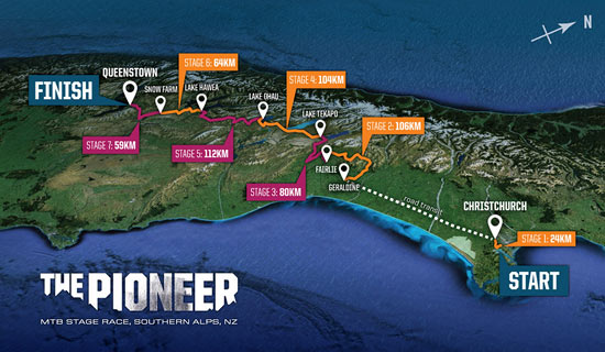 The Pioneer course map